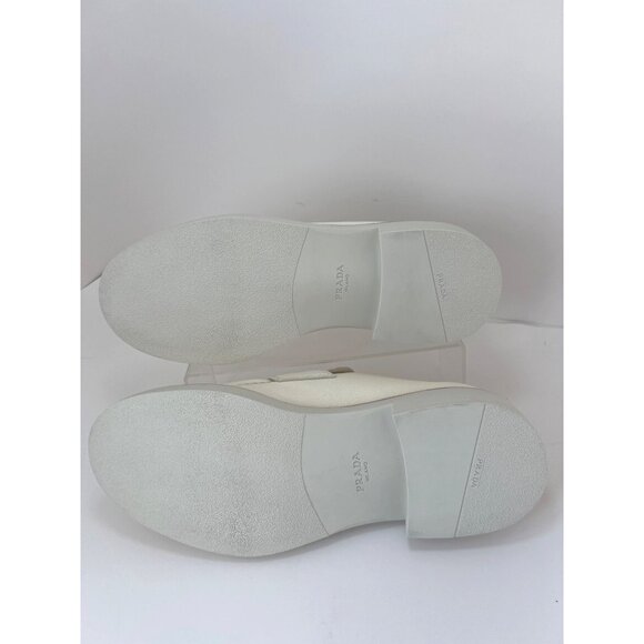 Prada Men Loafers Ivory Leather Moccasins Size 9.5 - Picture 8 of 15